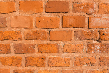 Brick wall background. Red brick texture.