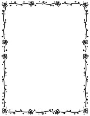 Doodle Borders Frames Clipart Commercial Use, Spring Doodle Borders, Hand Drawn Doodle Clip Art Page Border Frames, Black and White Doodle Page Borders, flowers, leaves, nature, bees, butterflies