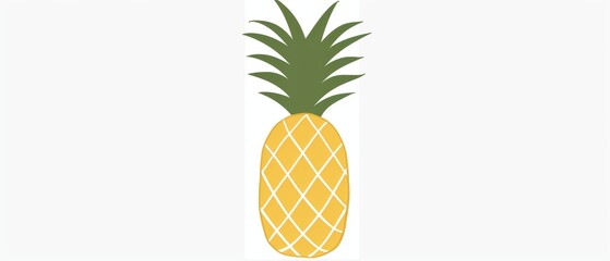 A simple illustration of a pineapple, with only one in the center of the image, symbolizing the art. Dynamic on a clean white background.