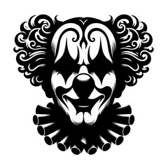 clown silhouette, joker silhouette, joker face silhouette