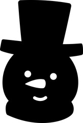 Snowman head silhouette.
winter snowman head silhouette vector.
Isolated snowman face silhouette image.