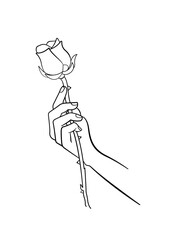 Hand Holding Rose Symbolizing Love and Peace