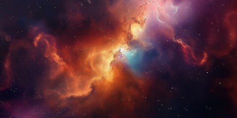 Colorful space galaxy cloud nebula. Stary night cosmos. Universe science astronomy. Supernova background wallpaper created by ai