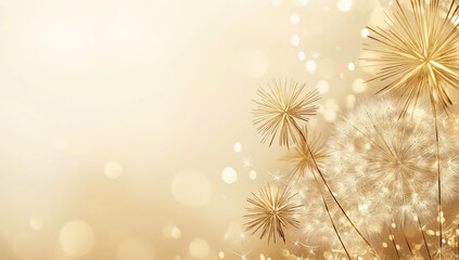 Elegant New Year Background with Golden Fireworks on Beige Holiday Cards Invitations Festive Designs Backdrop Copy Space
