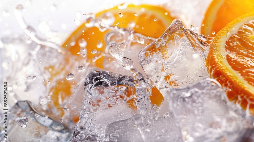 Poster orange in water splash