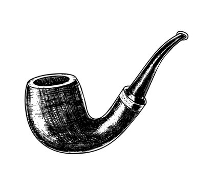 recommend clip art: smoking pipe engraving black and white outline