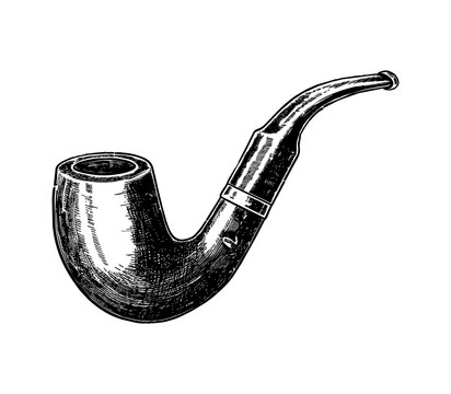 recommend clip art: smoking pipe engraving black and white outline