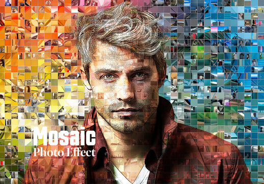Mosaic Photo Effect with Ai Elements