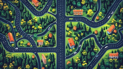 Featuring cartoon roads and cars this seamless background