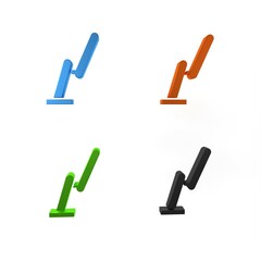 Colorful Windscreen wiper icon isolated on white background. Minimalism concept. 3D render illustration
