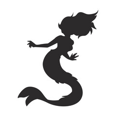 Mermaid silhouette Design elements, vector illustration