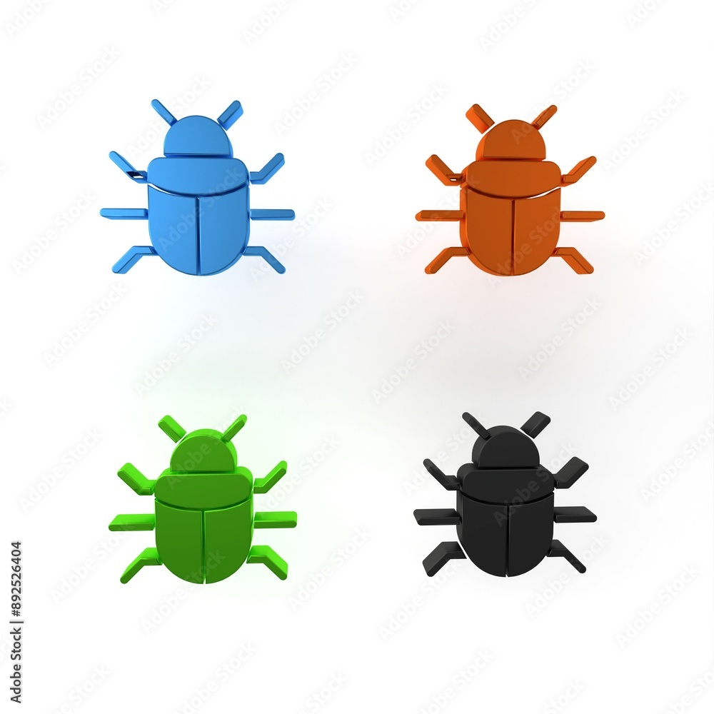 Poster colorful system bug concept icon isolated on white background. code bug concept. bug in the system. 