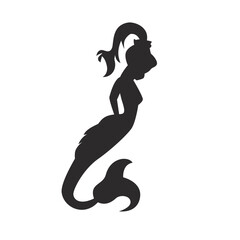 Mermaid silhouette Design elements, vector illustration