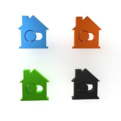 Colorful Smart home icon isolated on white background. Remote control. Minimalism concept. 3D render illustration