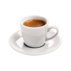 Isolated Espresso Cup on Saucer Without Background for Transparency.