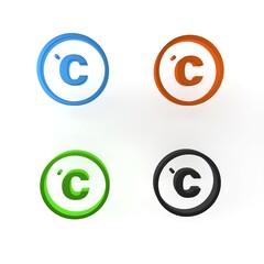 Colorful Celsius icon isolated on white background. Minimalism concept. 3D render illustration