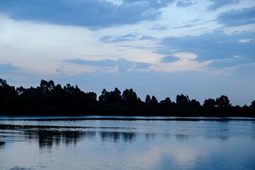sunset over the lake