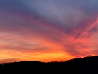 red sunset sky