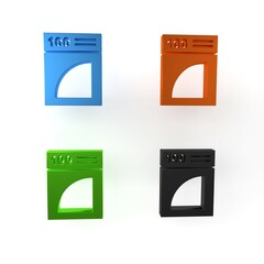 Colorful Coffee paper filter icon isolated on white background. Minimalism concept. 3D render illustration