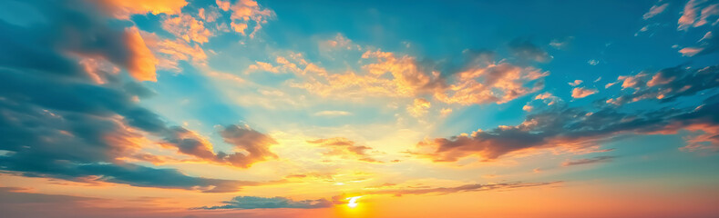 Obraz premium Beautiful summer sunset dramatic sky