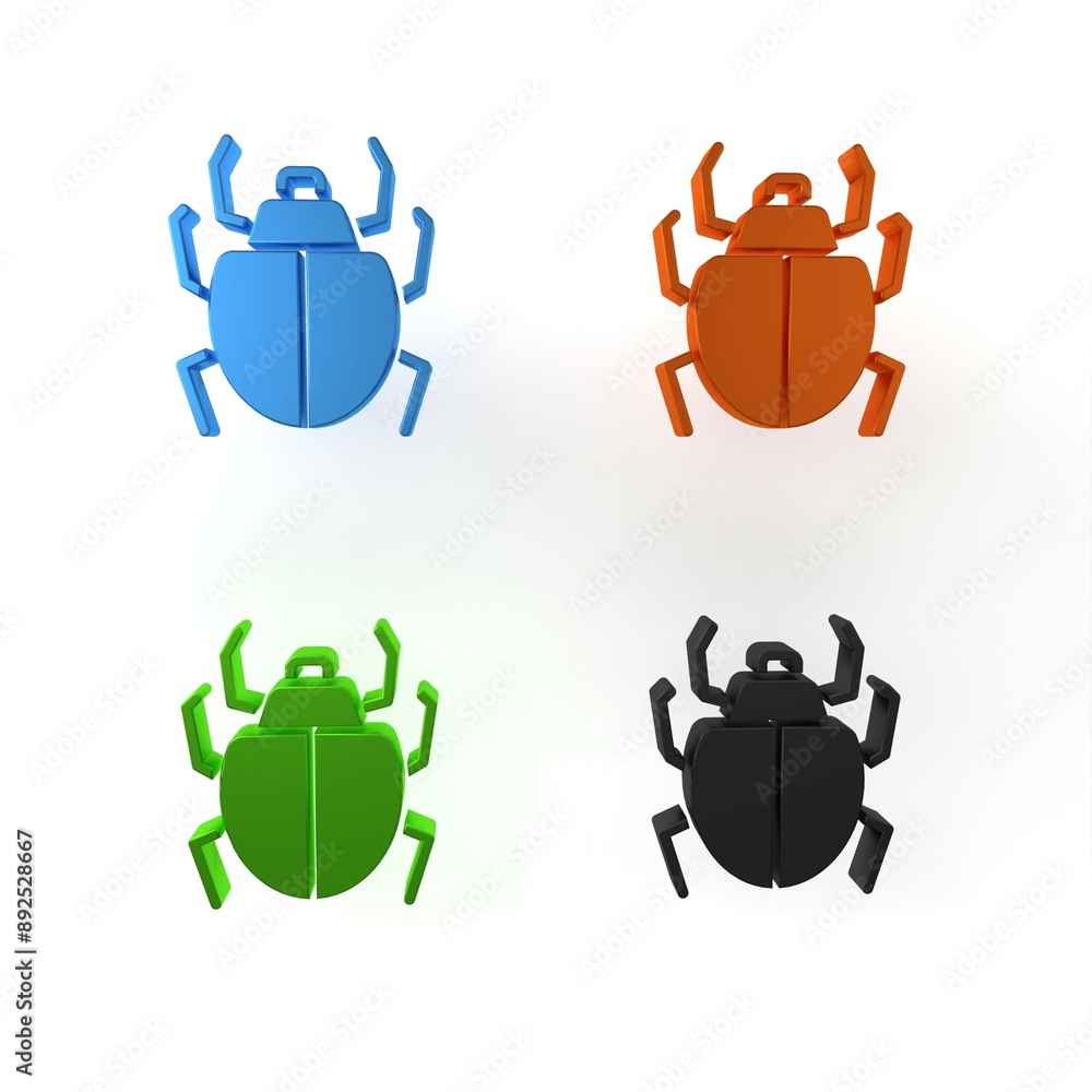 Canvas Prints Colorful Mite icon isolated on white background. Minimalism concept. 3D render illustration