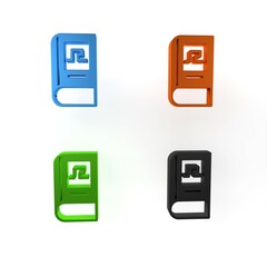 Colorful Greek history book icon isolated on white background. Minimalism concept. 3D render illustration