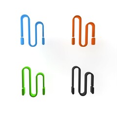 Colorful Jump rope icon isolated on white background. Skipping rope. Sport equipment. Minimalism concept. 3D render illustration