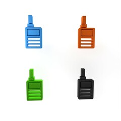 Colorful Baby Monitor Walkie Talkie icon isolated on white background. Minimalism concept. 3D render illustration