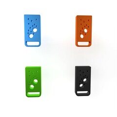 Colorful Effervescent aspirin tablets dissolve in a glass of water icon isolated on white background. Minimalism concept. 3D render illustration