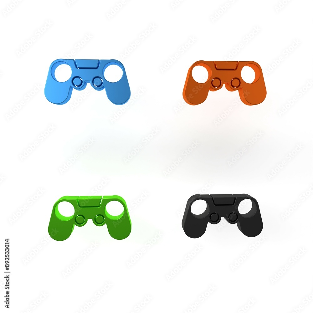 Poster colorful gamepad icon isolated on white background. game controller. minimalism concept. 3d render i
