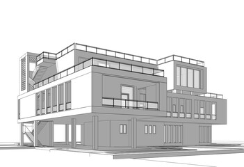 sketch of building