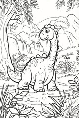  coloring page of a cute little fantasy dragon