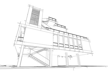 sketch of building
