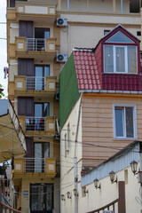 Picturesque fragments of houses in Batumi.