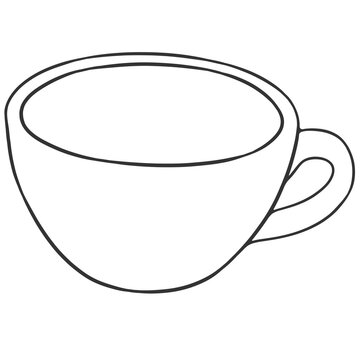 recommend clip art: black outline coffee cup cartoon illustration