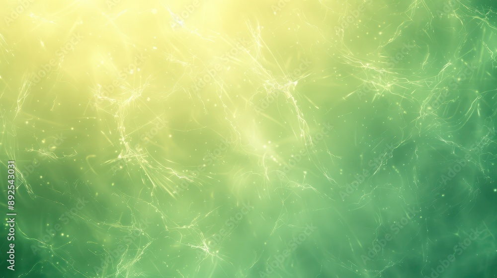 Poster serene plexus background with soft green and yellow hues, large text space at the top left