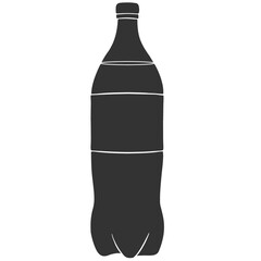 black silhouette soda bottle mockup