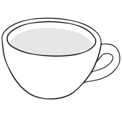 white coffee cup cartoon illustration
