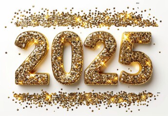 Gold Glitter 2025 New Year Design