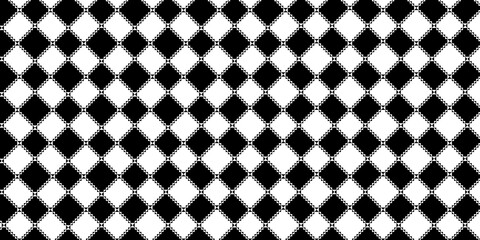 Abstract modern minimal rotated small black and white monochrome geometry checker pattern with triangle edges texture background