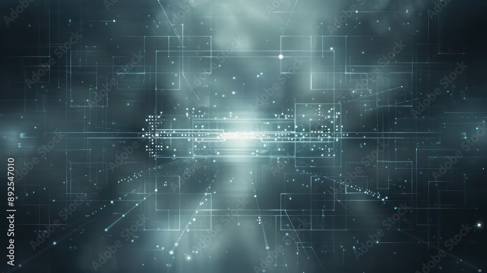 Poster subdued gray and blue plexus pattern with central text area, perfect for sophisticated themes