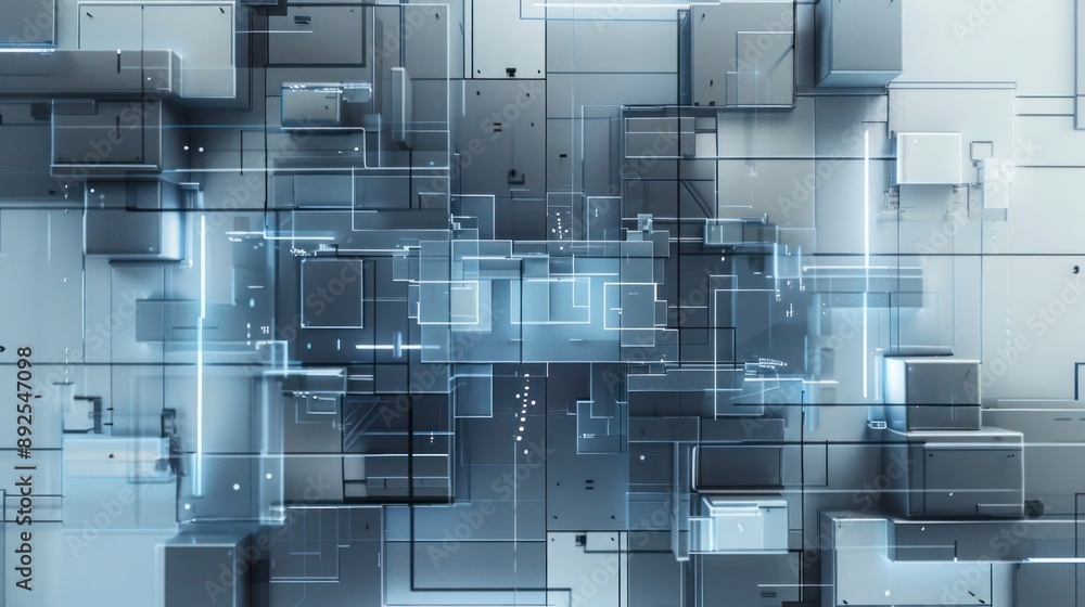 Poster subdued gray and blue plexus pattern with central text area, perfect for sophisticated themes