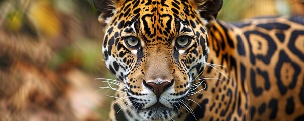 Majestic jaguar gazing with fierce eyes in its wild environment