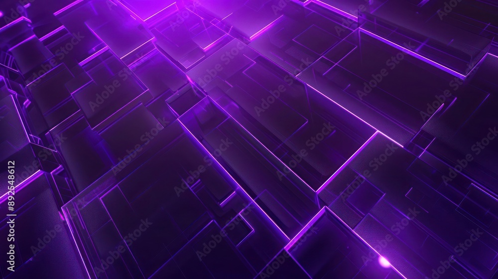 Poster vibrant purple plexus background with neon highlights, designed with text space at the bottom
