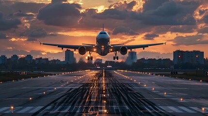 An airplane take off the airport