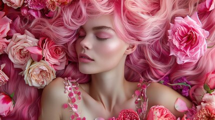 woman with roses