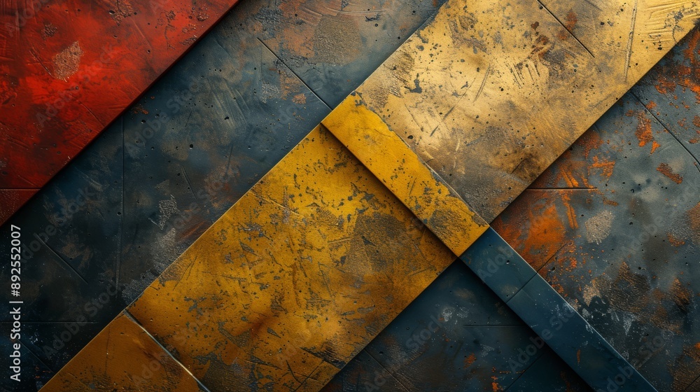 Poster abstract texture, top down view, abstract geometric patterns with clean lines and contrasting colors
