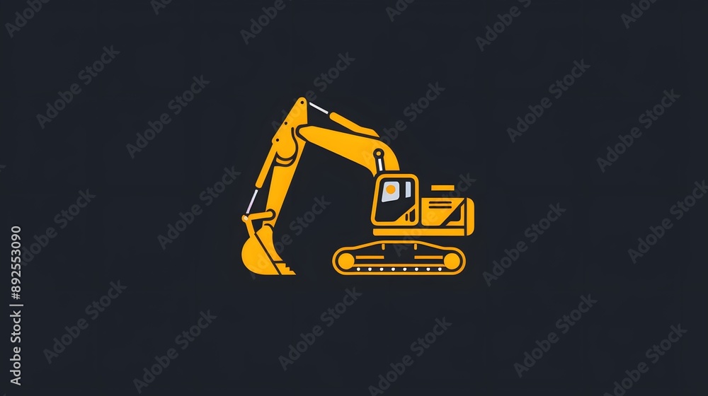 Wall mural excavator repair logo design template.