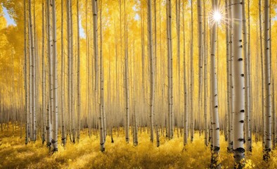 Obraz premium Golden Aspen Forest
