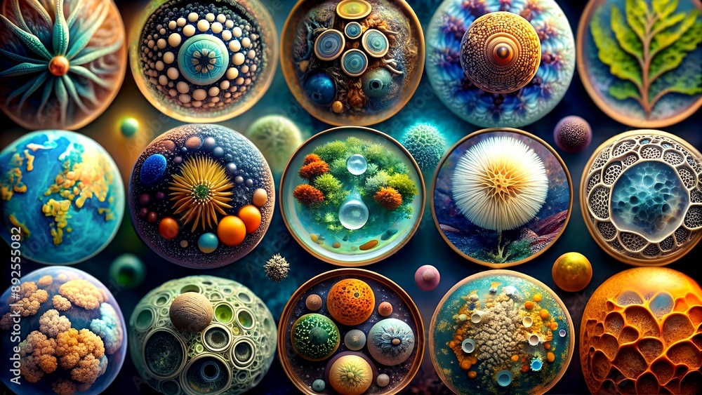 Poster the art of the unseen: exploring the microscopic world through photography generative ai neural artw